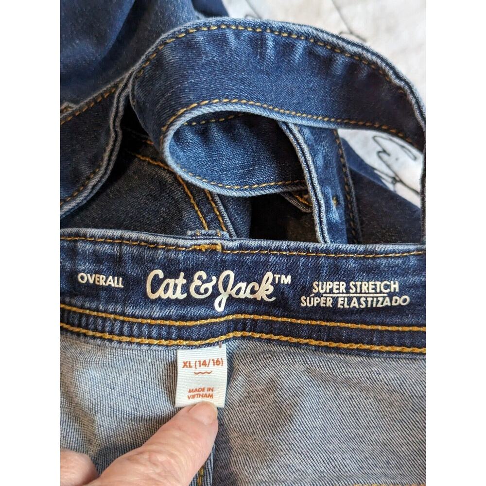 Cat And Jack Bib Overalls Girls Super Stretch Jumper Pants 14/16 Extra Large - Picture 8 of 10